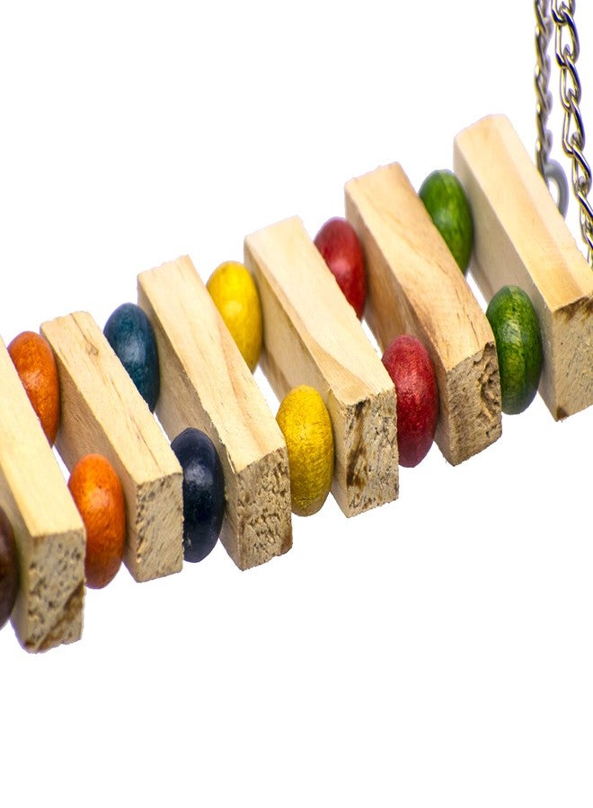 PETZOO Natural Wooden Swing Perch for Bird Cage & Parrots Natural & Wooden for Finches, Budgies, Love Birds, Parrots, Conure, African Grey, Cockatiels - Image 3